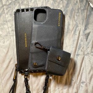 Pebble Leather Crossbody Bandolier | Pouch| case
